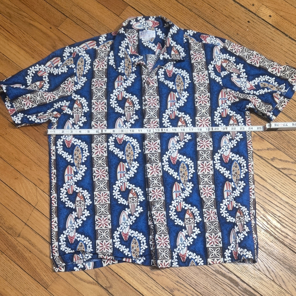 Men's Blue Patterned Short Sleeve Shirt